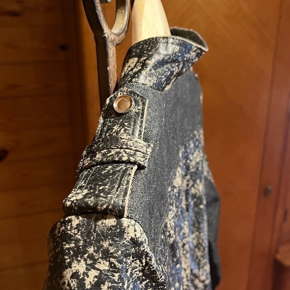 H&D Distressed Genuine Leather/Denim Jacket - Picture 10 of 15